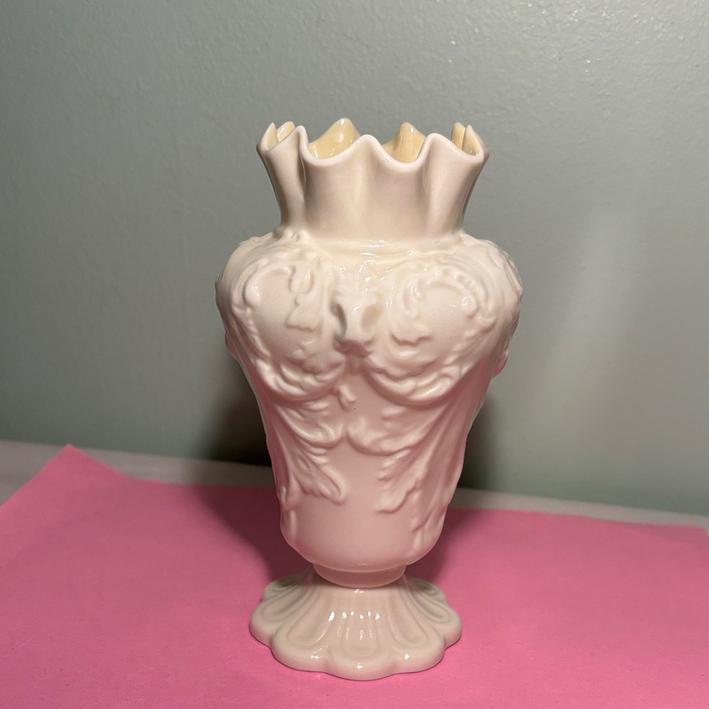 Vintage Belleek Ireland Rathmore Porcelain Vase with Ornate Design